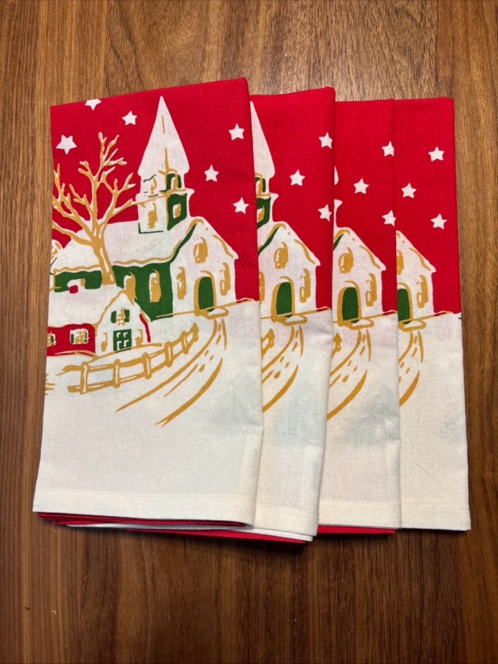 Vintage XOCHI Christmas Placemats /napkins Set Of 4 NWT Made In India